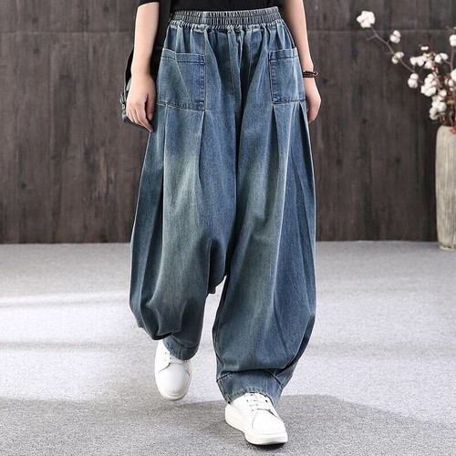 Damen denim hose - denim, verblichen