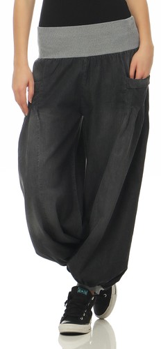 Damen pumphose denim look - damen,
